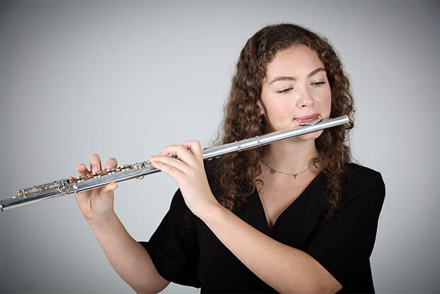 Lottie Mahoney playing flute