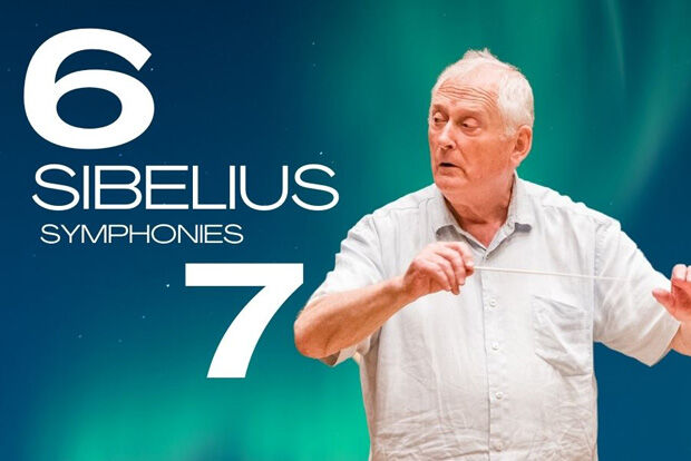 Conductor Michael Lloyd plus text "6 SIBELIUS SYMPHONIES 7"