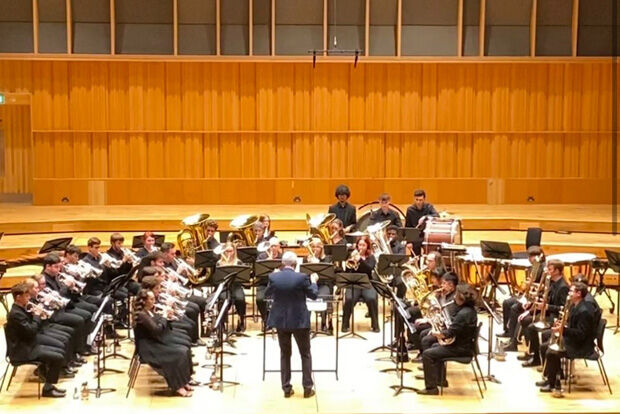 Brass Band on Bradshaw Hall stage