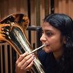 Amrit Sohal playing her instrument