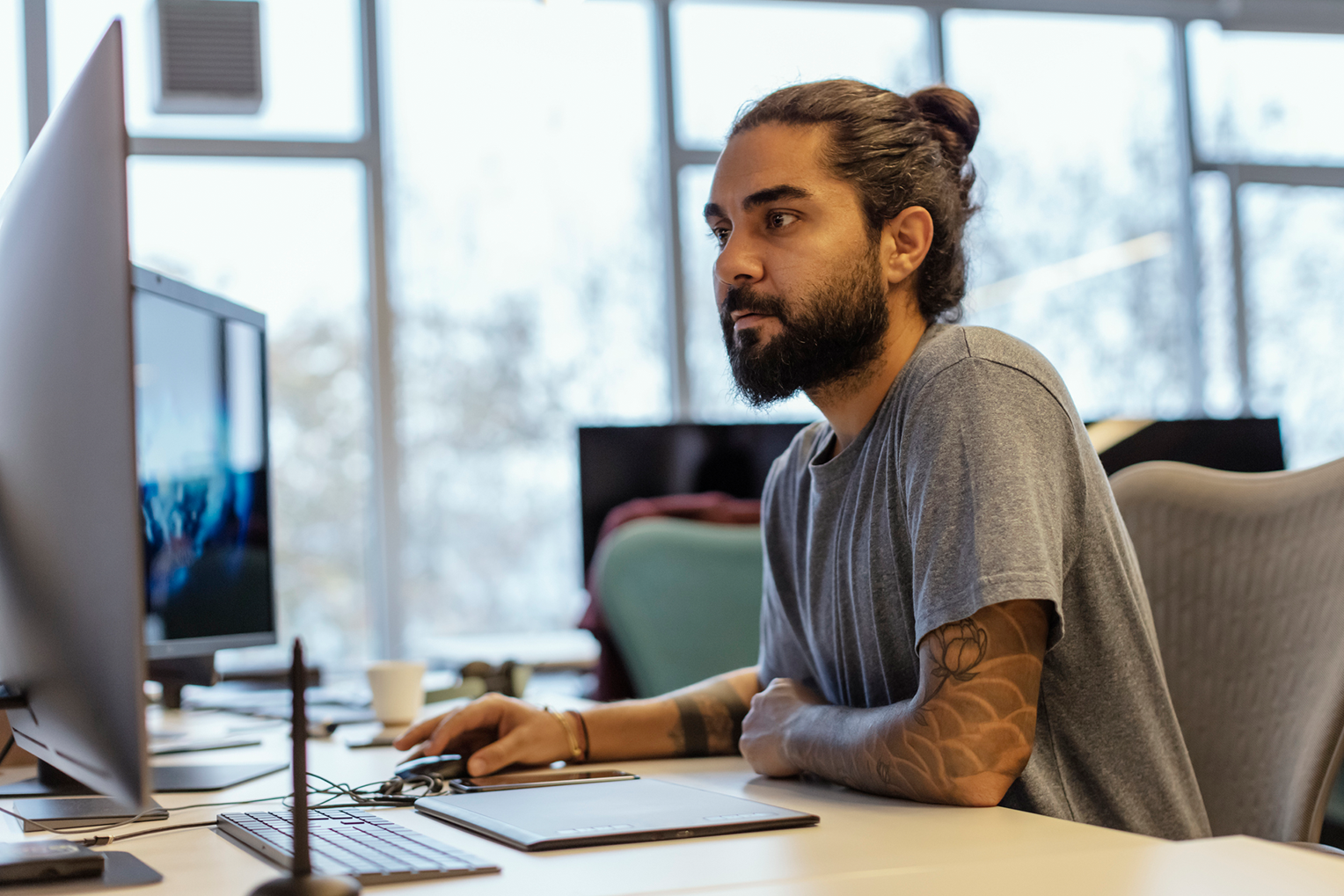 Man using a laptop