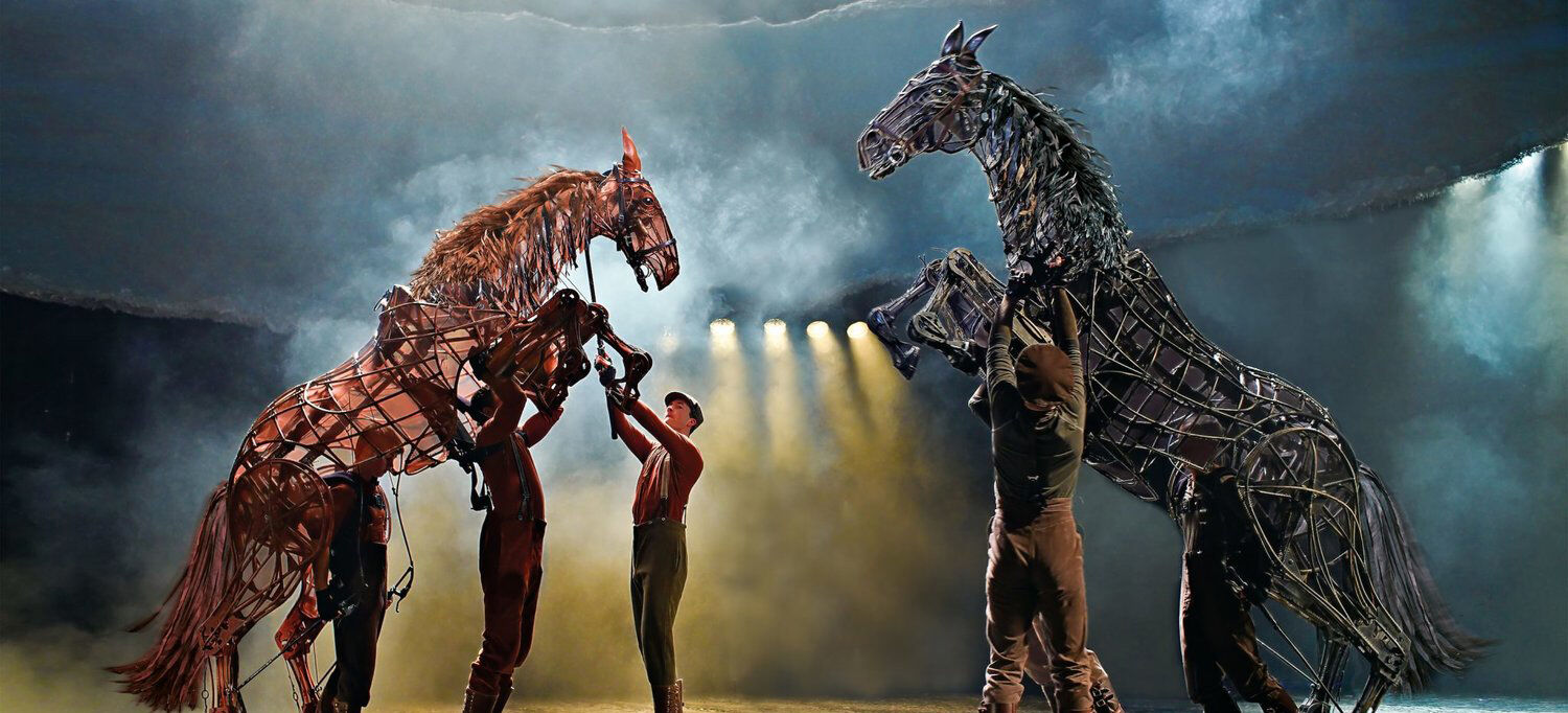 Sculptures of theatre production of War Horse by artists Brunskill and Grimes