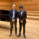 BMus student Charlie Cooper (right) with adjudicator Simon Cox