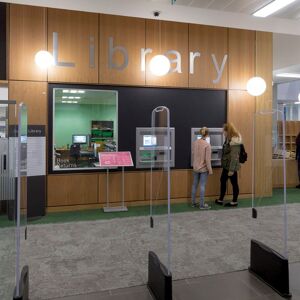 Entrance to Curzon Library, which is open 24 hours a day during term time.