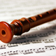 Recorder and music sheet