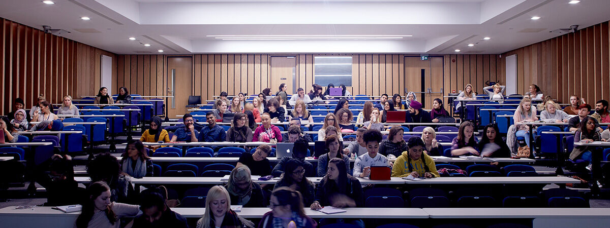 Lecture hall with students