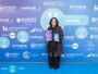 Professor Hanifa Shah holding her the Innovator Award at the Midlands Women in Tech Awards 2024.