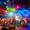 Josh Wunderlich pictured singing with The Conservatoire Folk Ensemble at The Royal Albert Hall