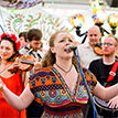 Samantha Oxborough singing in Folk Ensemble