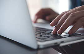 Hand on keyboard