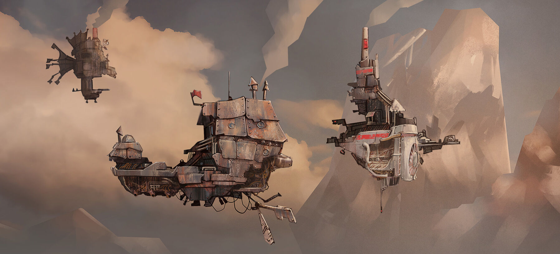 Digital artist Ian McQue's work featuring image of floating aircrafts