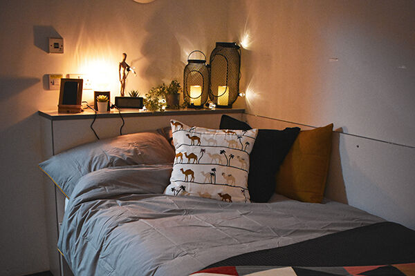 Student bedroom featuring IKEA products