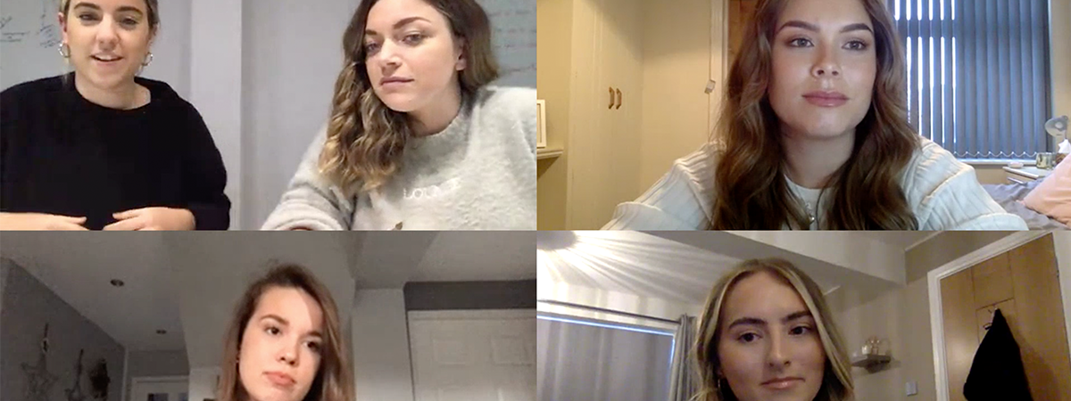 A still from the online meeting with the Lounge Underwear team