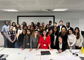 MA Design Management students taking part in Dragons’ Den-style event at BCU on 29 November 2023