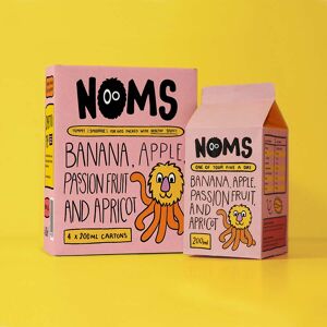 Graphic design student work - smoothie packaging for Noms smoothie - box and carton