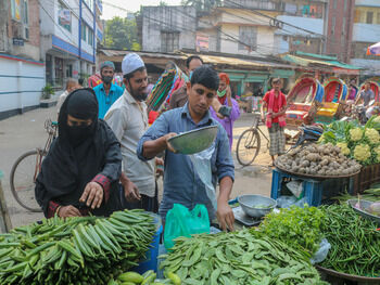 People buying vegetables in Bangladesh