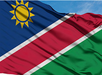 The national flag of Namibia 