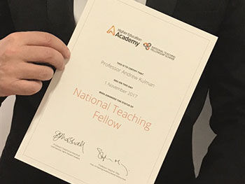 National Teaching Fellows 2017- award- Andrew Kulman 