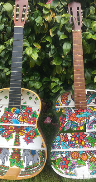 Neesha Sahota artwork of two guitars