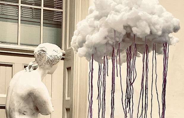 statue and cloud