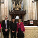 Libby Burgess, Simon Johnson, Godfrey Leung, and Dame Gillian Weir in front of organ in Beverley Minster