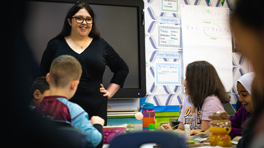 Teaching a class of primary school children