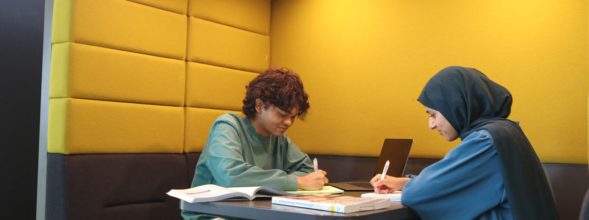 Two students studying