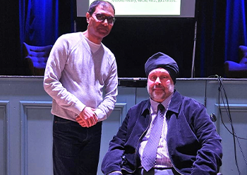 Professor Rajinder Dudrah and Narinder Singh Winnie pictured together at a conference 