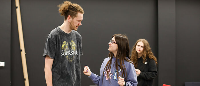 Students using the RBC Digbeth space for acting