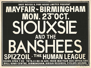 Poster advertising original Birmingham punk gigs