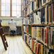 A student studying in the school of art library