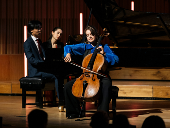 From left to right - Joachim Lim, Maria Linares Molero and RPS Instrumentalist winner Laura van der Heijden at the RPS Awards 2025. Photo credit Greg Milner.