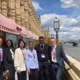 6 people are standing outside the Houses of Parliament. Social Impact Summit BCU