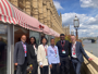 6 people are standing outside the Houses of Parliament. Social Impact Summit BCU